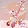 Pony Bubble Machine for Kids Automatic Bubble Lawn Mower with Light & Music Bubble Cart Outdoor Push Toys for Birthday Gift