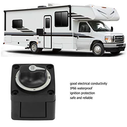 KIMISS Batterie-Trennschalter-Kit, 300A Batterie-Wahlschalter, Schwerlast 3-Positionen Marine-Batterie-Trennschalter für Wohnmobile und Boote