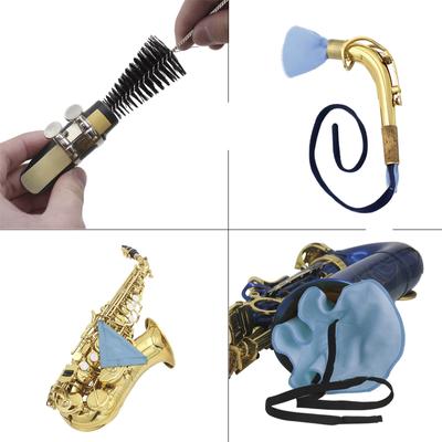 Saxophone Sax Cleaning Care Kit 3pcs Cleaning Cloth Mouthpiece Brush Musical Instrument Maintenance Tool Saxophone