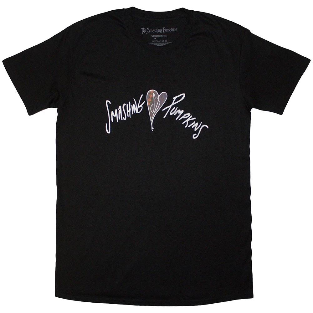 The Smashing Pumpkins 100% Cotton T-shirt Mens Tees Top Gish Heart Band Logo new Official Mens Black L