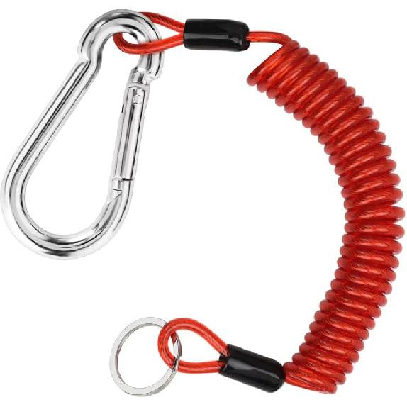 6FT Trailer Brake Away Cable, Trailer Breakaway Safety Cable Spring Towing Coiled Wire For RV Trailer Emergency Camper Breakaway Switch