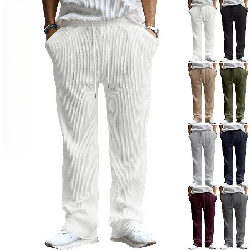 GMXIA Men's Fashion Casual Solid Color Print Pants & Capris