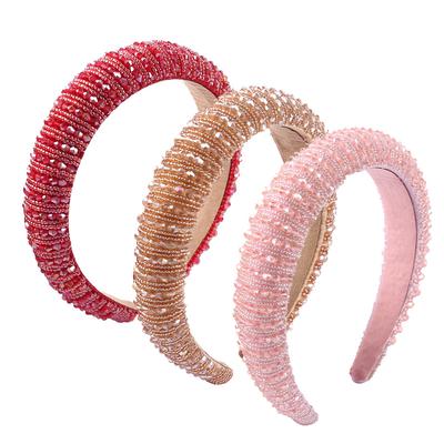 Baroque Rhinestone Headband Crystal Padded Hair Band Glittering Hair Accessories for Women Girls