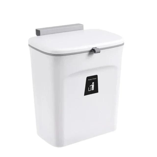 Non Perforated Sliding Cover Large Capacity Kitchen Waste Storage Bin, Household Kitchen Bathroom Wall Mounted Garbage Bin