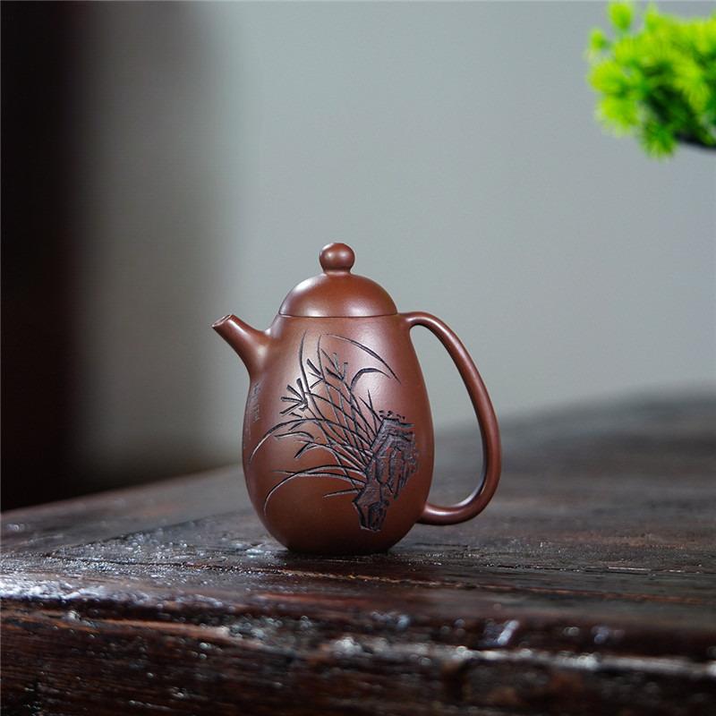 

160ml Exquisite Yixing Purple Clay Teapots Handmade Dragon Egg Pot Raw Ore Purple Mud Kettle Chinese Zisha Teaset Tea Items Gift