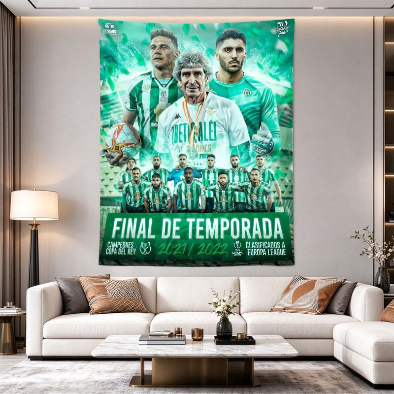 Real Betis Balompie 2021 22 Season Poster Green White Stripes Team Art