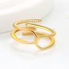 925 Sterling Silver Jewelry Luxury Crystal Double Staggered Finger Rings for Women Wedding Party Jewelry For Girls Friend Gift