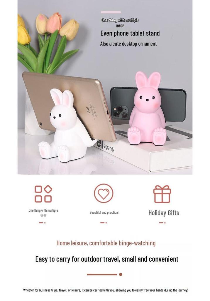 Creative Rabbit Phone Holder - Cute Desktop Stand, Perfect Mid-Autumn Festival Gift