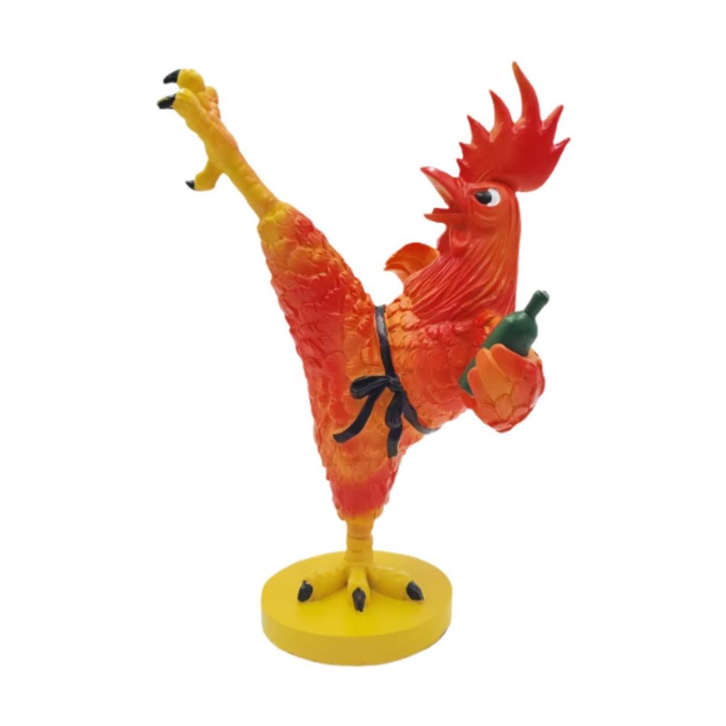 Kung Fu Chicken Figurine Modern Traditional Creative Rooster Statue Resin Sculpture for Fireplace Cabinet Entryway Desk Tabletop