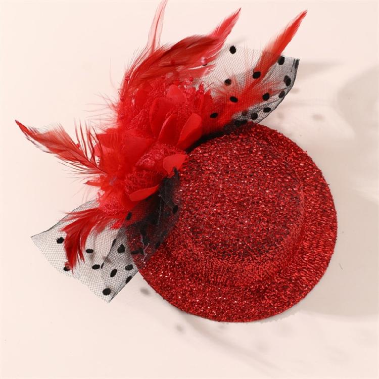 Mesh Flower Fascinator Hair Clip Adult Costume Accessory Barrettes for Teaparty