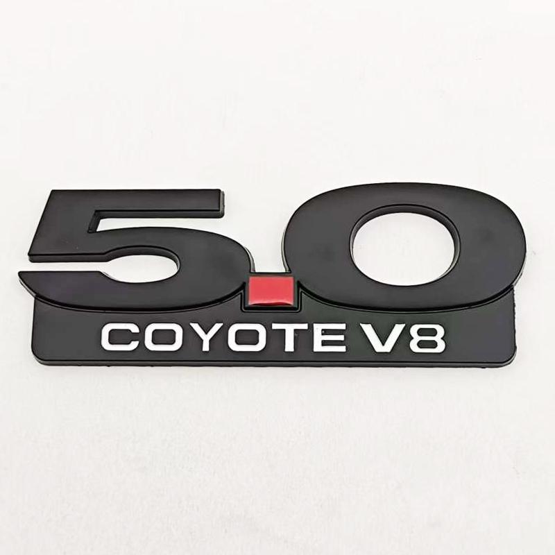 cjgnvt1 3D Metal Car Styling 5.0 COYOTE V8 Logo Badge Rear Trunk Emblem Fender Side Sticker For Ford Mustang GT SHELBY Auto Accessories