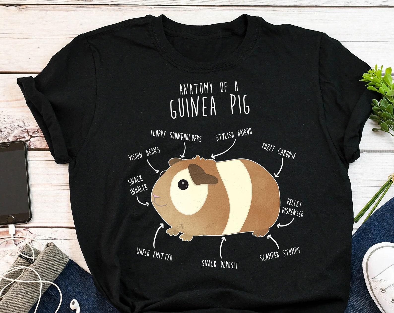 Funny Guinea Pig Shirt, , Guinea Pig Lover Gift, Cute Brown Cavy T-shirt, Pet Cavies Tshirt, Rodent Anatomy Pocket Pet Mom Dad 140