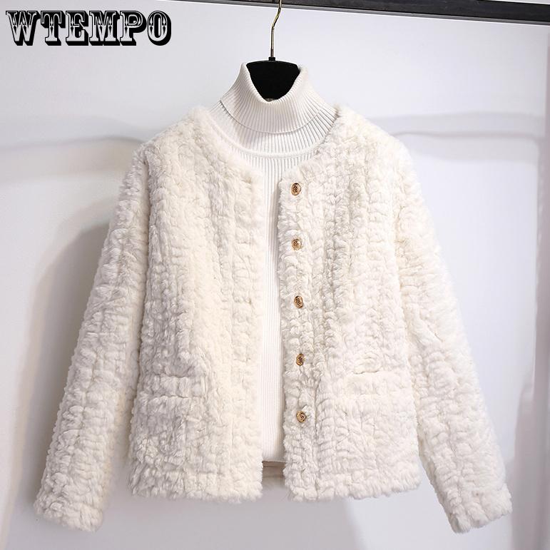 Little Lamb Fur Coat Women's Autumn and Winter Fur One-piece Short Jacket