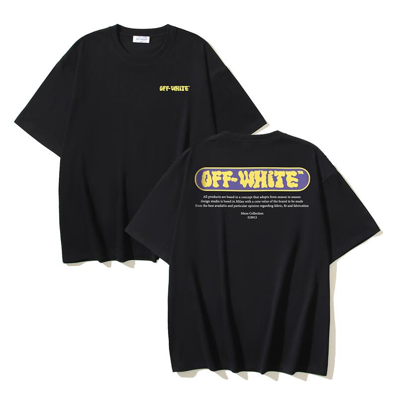 

1170 Off-White 2025 Spring/Summer New Letter LOGO Pattern Round Neck Hooded Short Sleeved Men s and Women s T-shirts XL чорний