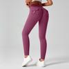 Fitness Leggings With Pocket Sports Yoga Pants Scrunch Buttons Peach Hips Workflow High Waist Running Gym Tights Women