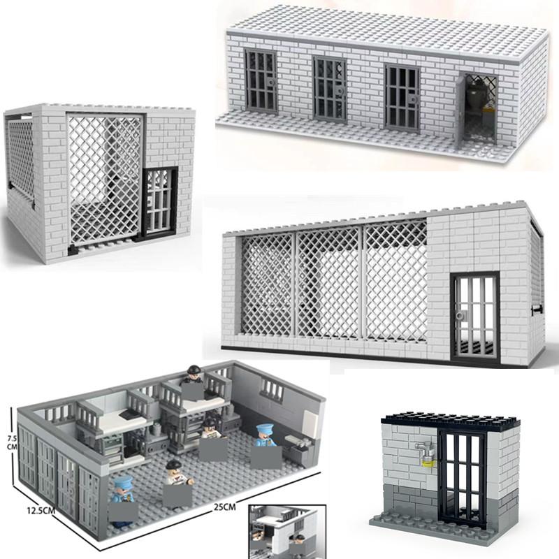 Bai Fen Bai Dolls And Toys Unisex Sentry Tower Prison City Military Moc Building Blocks Set Thief Police Officer Ww2 Diy Construction Model Bricks Toys