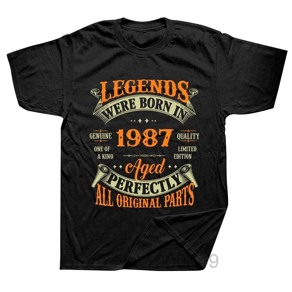Vintage Made In 1987 Limited Edition 37 Years of Being Awesome T Shirts Summer Graphic Cotton Streetwear Birthday Gifts Tshirt