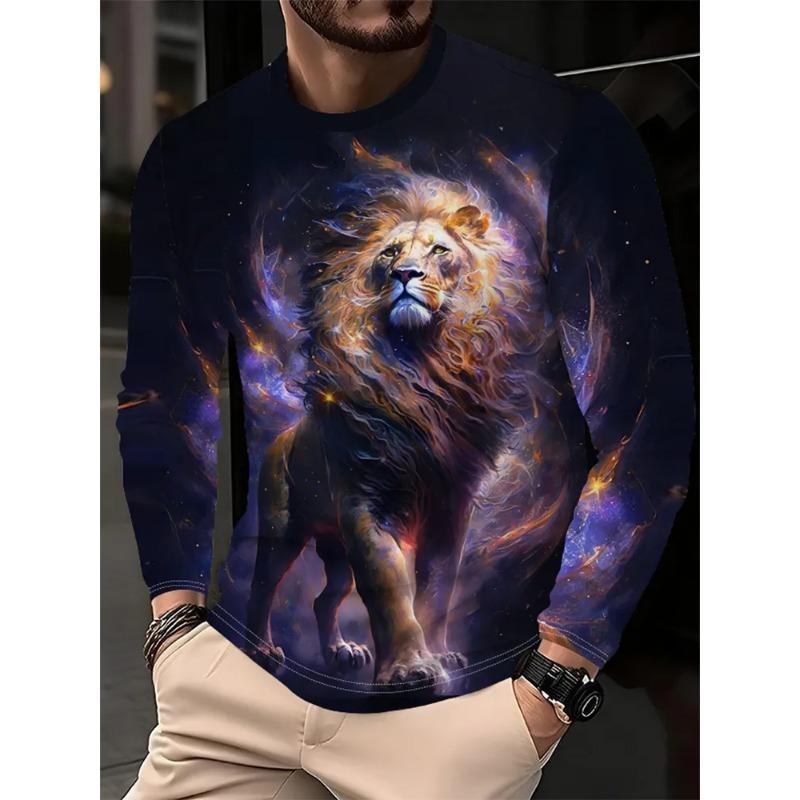 Autumn Men's 3D Printed Crew Neck Long Sleeve T-Shirt