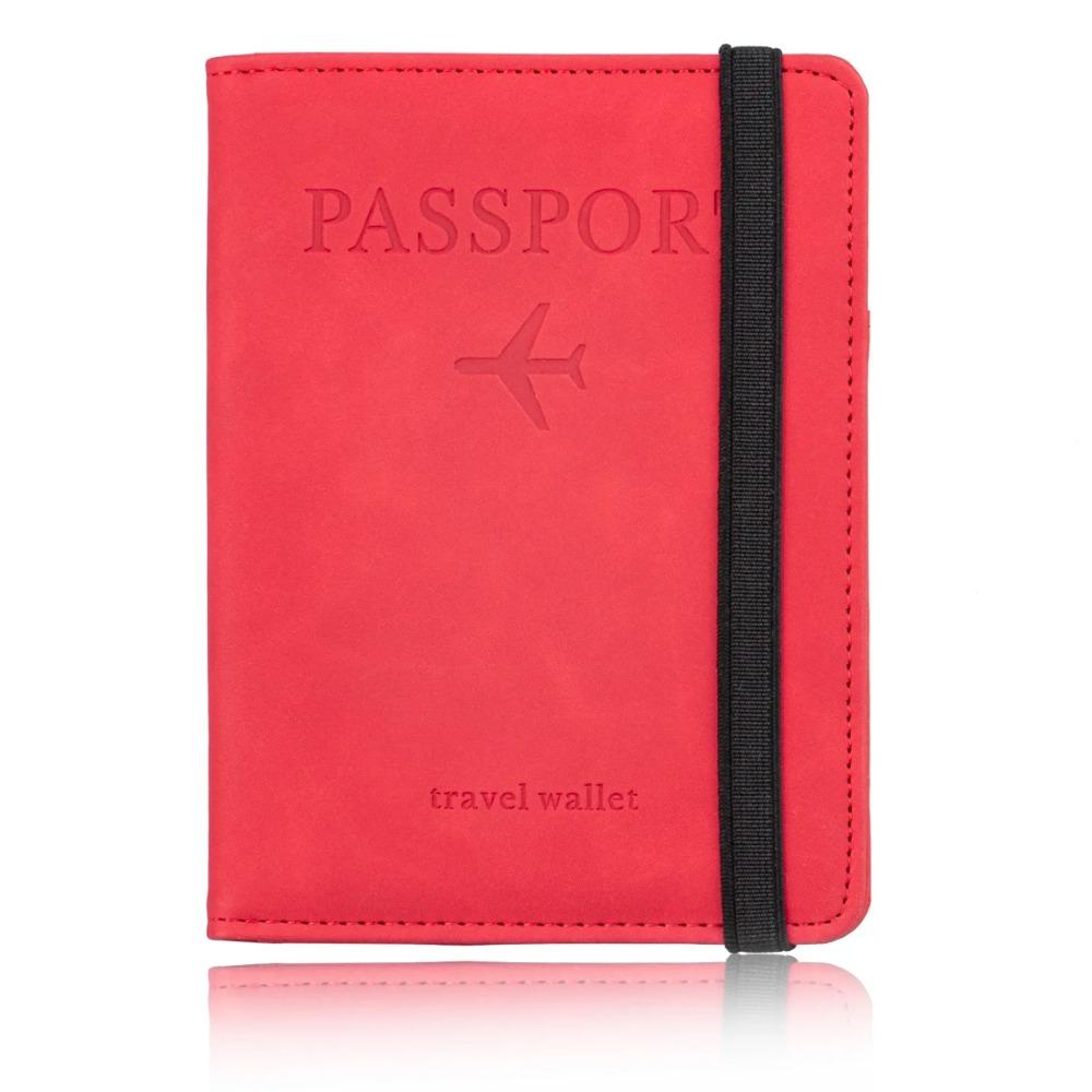 1PC Blockieren Leder Karte Fall Pass Halter Abdeckung Brieftasche Reise Zubehör für Frauen Männer