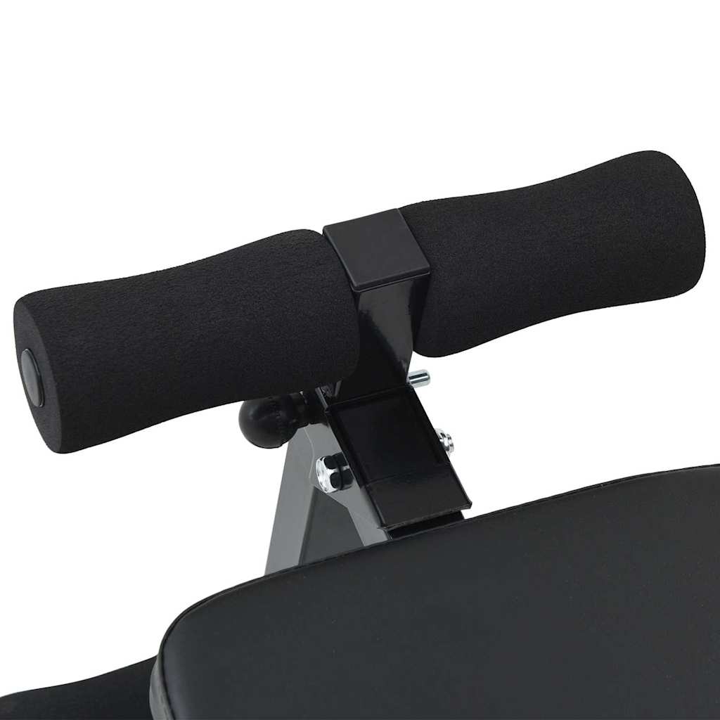 Sit Up Bench Black 124 X 33.5 X 55 Cm Powder Coated Steel