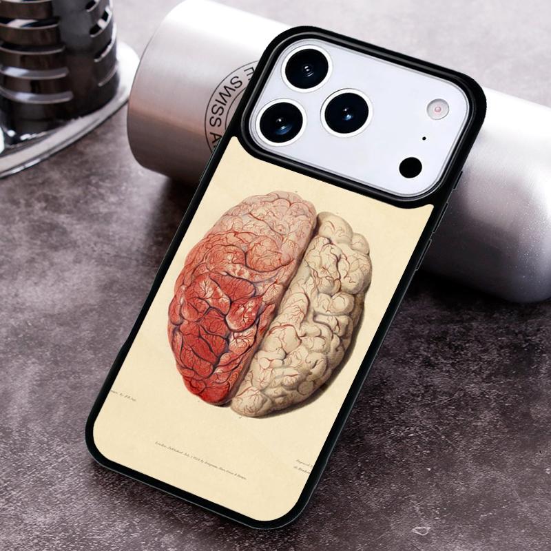 Human Organs Brain Phone Case for iPhone 17 16 15 Pro Max Air 14 13 12 11 Plus Shockproof Cover