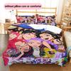 Set Copripiumino Trapuntato con Motivo Anime Federe Decorazione Casa Regalo di Compleanno (1 * copripiumino + 2 * federa, senza nucleo)