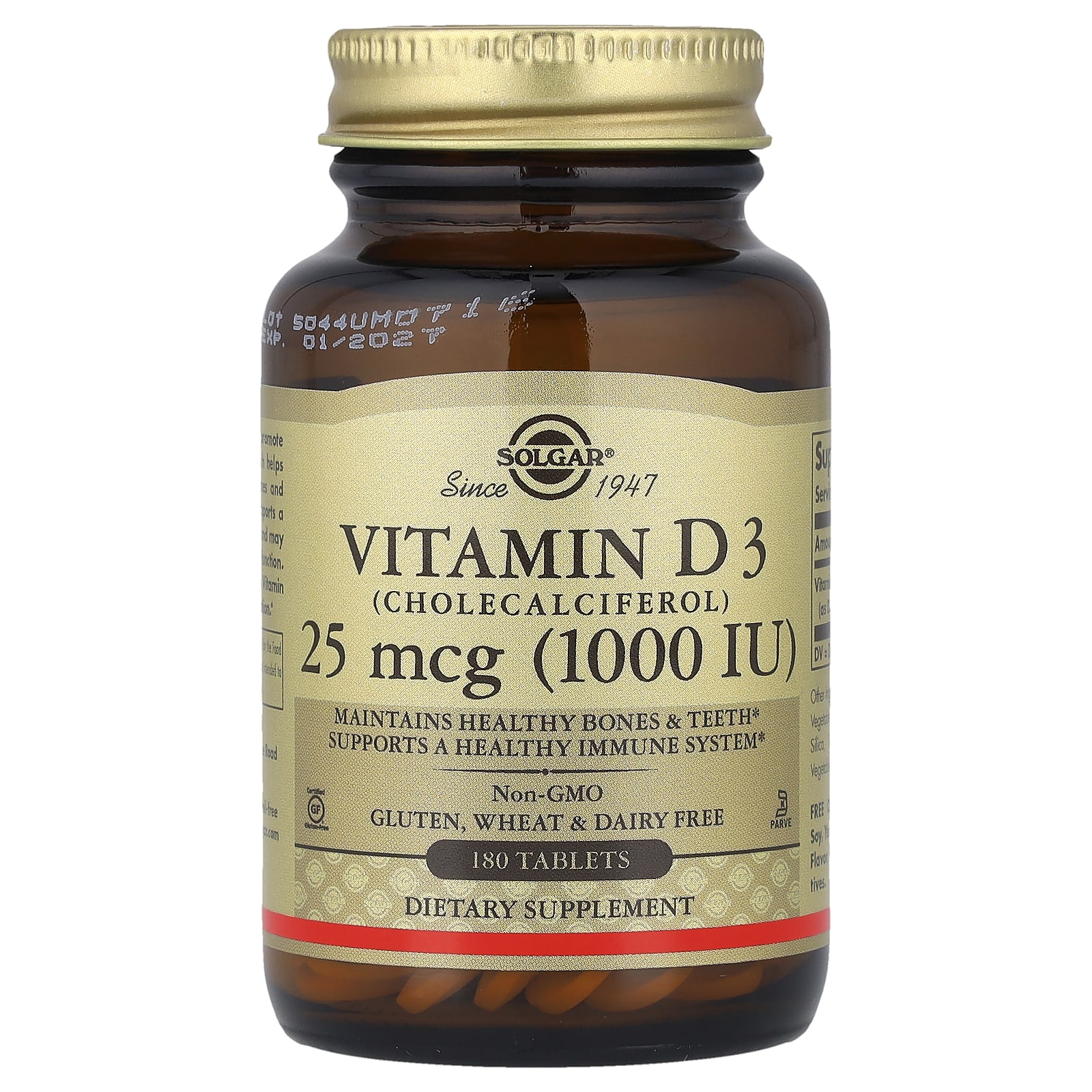 

Vitamin D3, 25Mcg(1,000Iu), 180 tablets
