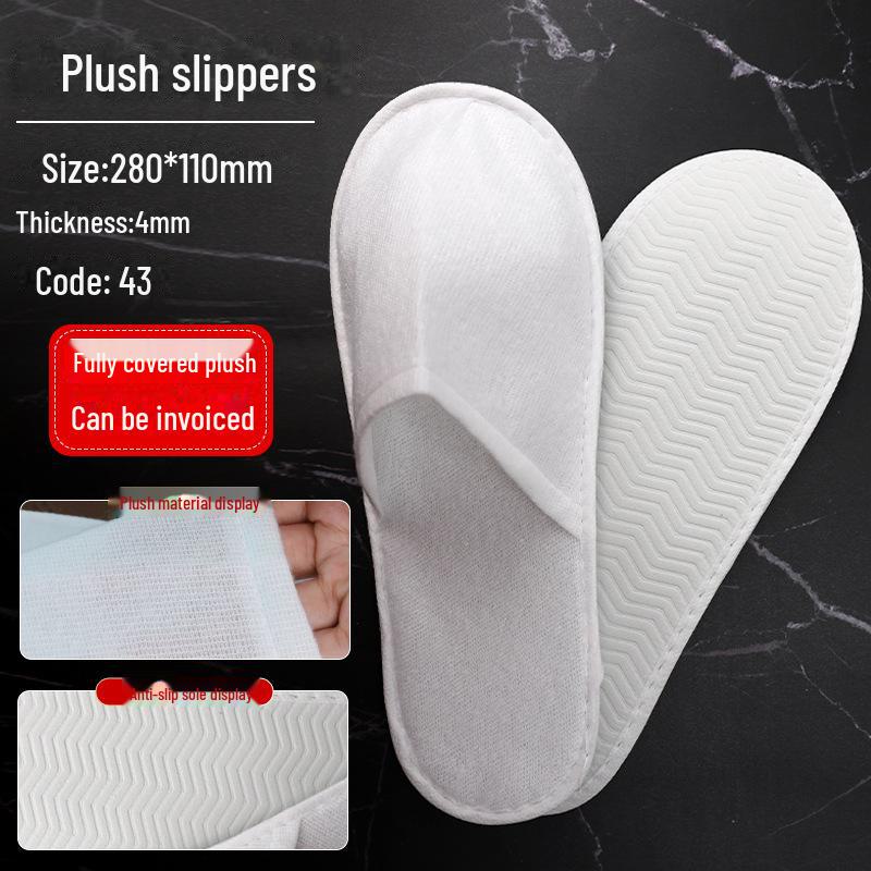 Verdickte Korallenfleece Rutschfeste Einweg-Hausschuhe für Hotels, Pensionen und Reisen