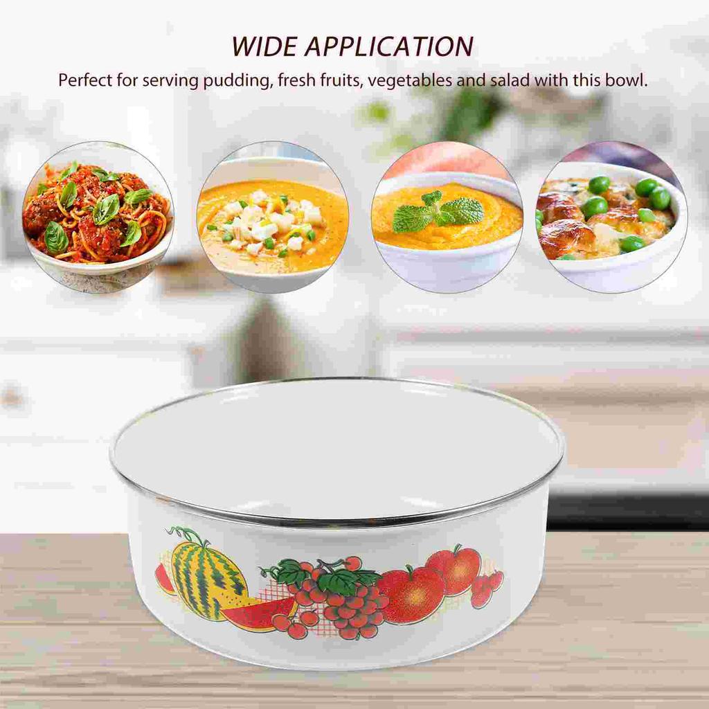 Gefrierfrisch Schüssel Set Rührschüsseln Aufbewahrungsbehälter Emaille Geschirr Lebensmittelbehälter mit Deckeln