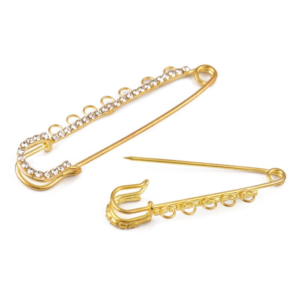 New 2pcs/lot Wedding Brooch Safety Pins Needles Brooch Inlaid With Zircon Brooch Zircon Pin Accessories Jewelry Making Findings