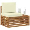 Outdoor End Sofa Natural 91 X 63 X 73 Cm Solid Acacia Wood