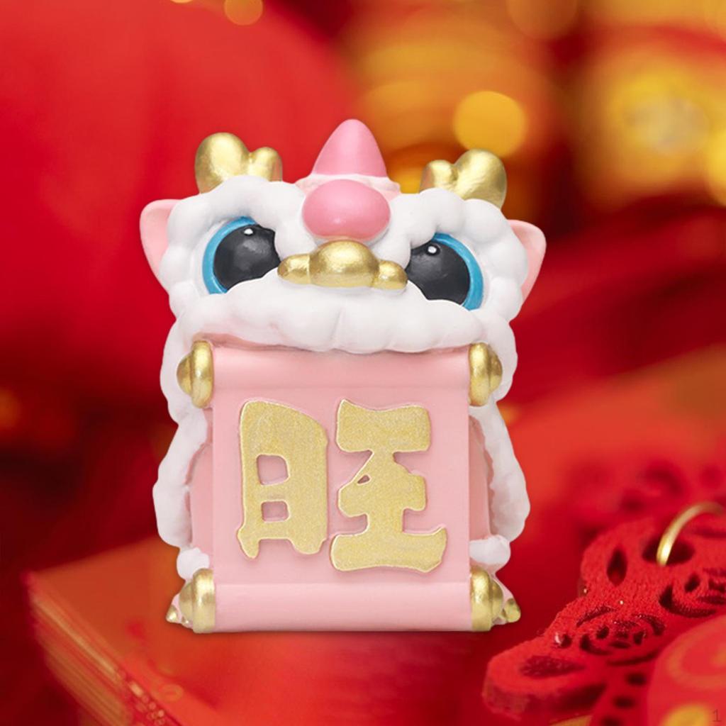 Statuie de ornament leu trezire an chinezească, Festivalul primăverii cu caractere chinezești pentru sufragerie