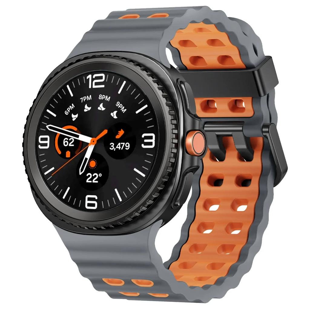 Silicone Strap for Samsung Galaxy Watch 8/8 Classic Sport Breathable Wristband For Galaxy Watch 8 40/44mm Two-Tone Silicone Band