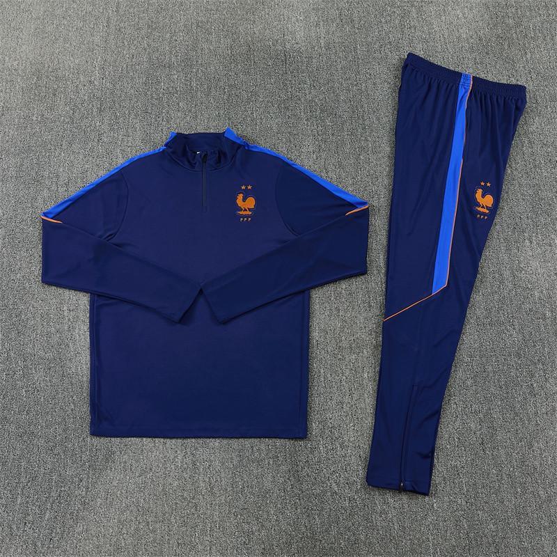 Adult National Team Soccer Training Jerseys Long Sleeve Half Zip Cotton Blend Sports Wear