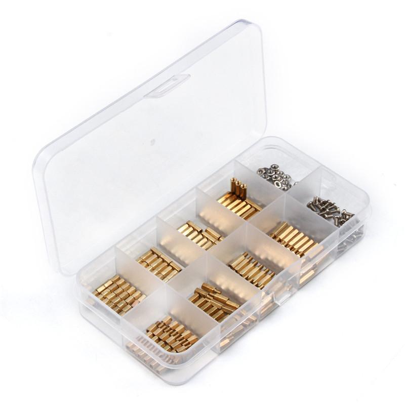 300Pcs M2/M3 Hex Head Copper Pillar Brass Standoff Spacer Screws Threaded Pillar Male/Female PCB Circuit Board Stand Off Kit