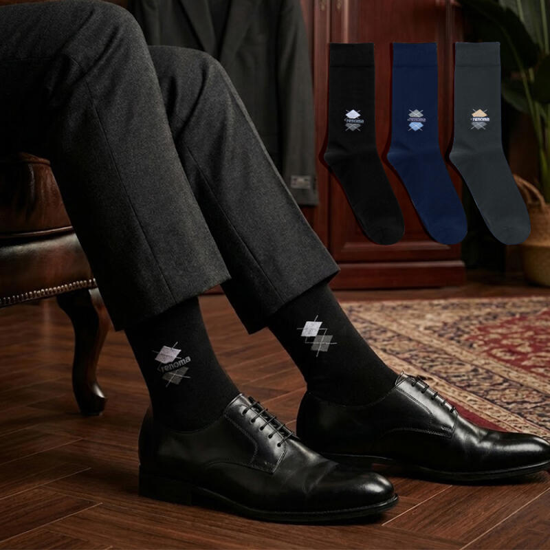 RENOMA Men s Formal Argyle Long Socks 3 Pack FREE