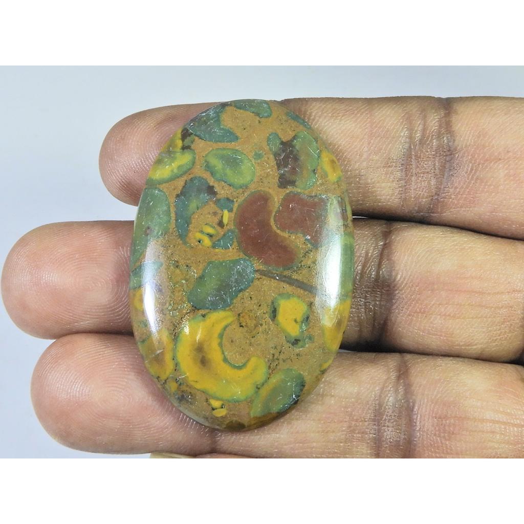 31X48X06MM Natural Fruit Jasper Oval Cabochon Loose Gemstone 73Cts. B-345