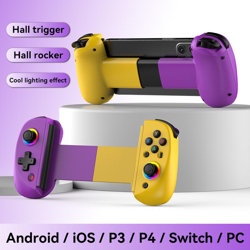 D8 Telescopic Bluetooth Gaming Handle with RGB Glow & Vibration