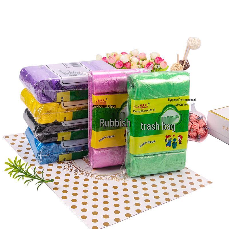 Large Thickened Flat Mouth Household Trash Bags, Disposable Plastic Roll