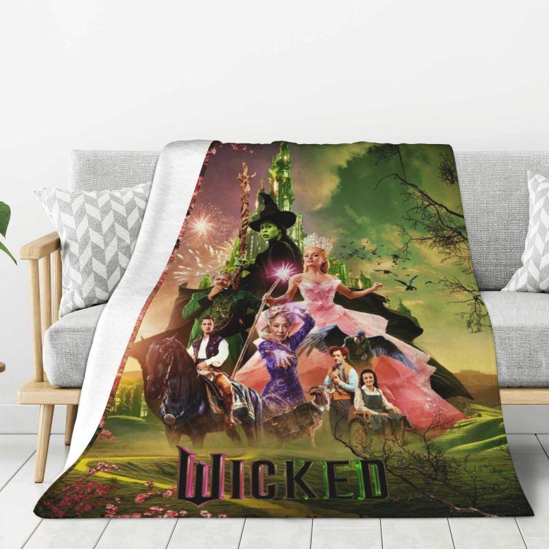 Custom Wickeds Musical Movie Blanket 3D Print Soft Flannel Fleece Warm Throw Blankets for Car Bed Couch Quilt