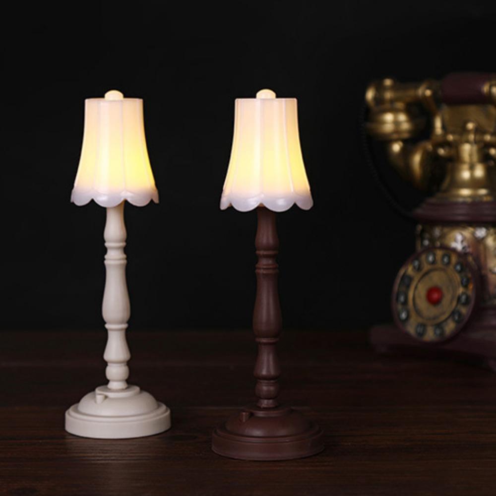 1:12 6 Styles Dollhouse Miniature Floor Lamp Mini Simulation Bedside Lamp Doll House Decor