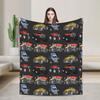 Toy Monster Trucks Warm Blanket  Students Plush Throw Blanket Graphic Outdoor Flannel Bedspread Sofa Bed Cover