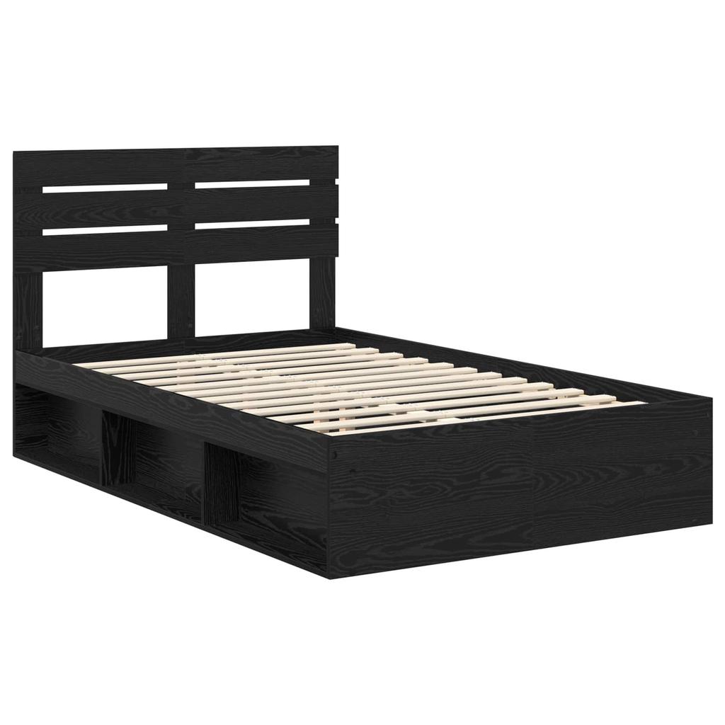 Bed Frame Black 120 x 200 cm Solid Pine Wood