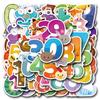 55 Animal Number Cartoon Graffiti Stickers - Waterproof for Skateboards & Phones