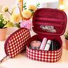 Multifunctional Red Plaid Makeup Bag Oxford Cloth Toiletry Bag Toiletry Organizer Bag  Unisex