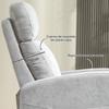 Reclining Relax Armchair Upholstered in Synthetic Linen with Footrest and Side Pocket Load 135 kg Light Gray