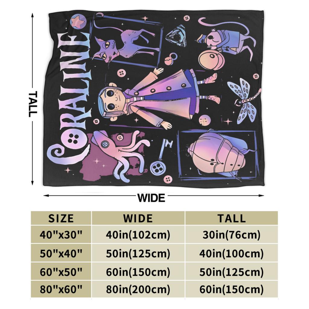 Super Soft BlanketChild Airplane Travel Coralines Throw Blanket Horror Flannel Bedspread For Living Room Comfortable Sofa Cover