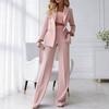 High-end Professional Suit Set Double-breasted Lapel High-waisted Wide-leg Pants Temperament Two-piece Set