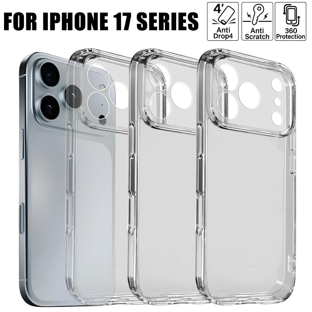 17Air 17pro Transparente Handyhülle für iPhone 17 Pro Max 17 AIR Stoßfest Fallschutz Bumper Schutz Klare Rückseite Abdeckung Hülle
