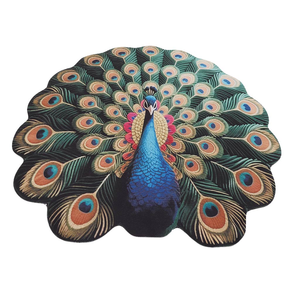 Special-shaped Peacock Carpet Soft Non-slip Peacock Mat Absorbent 60x60cm/100x100cm Door Gasket